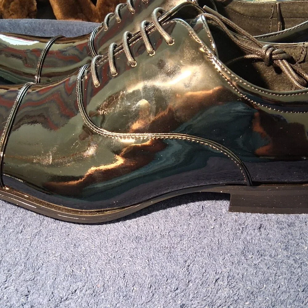 Stacy Adams Men's Black Patent Leather Tuxedo Cap Toe Oxford Wedding Shoes